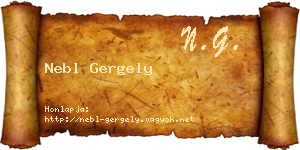 Nebl Gergely névjegykártya